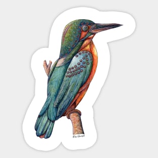 Semi-mechanical Kingfisher Sticker